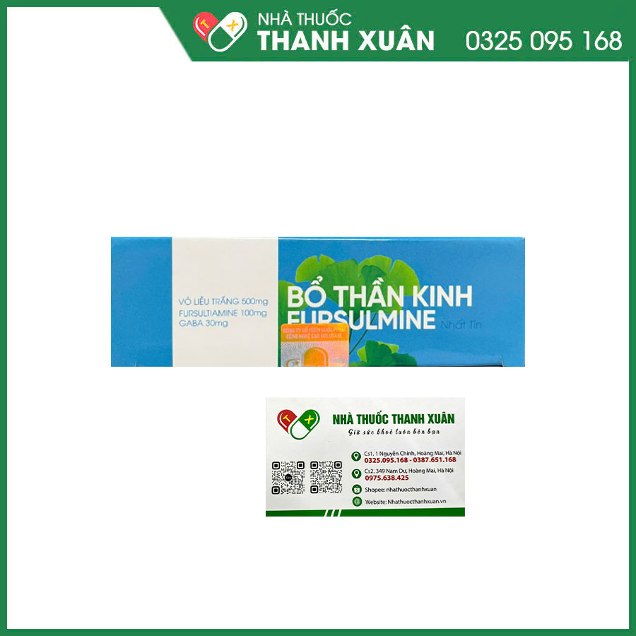 Bổ Thần Kinh Fursulmine giúp hỗ trợ giảm mệt mỏi, đau đầu, chóng mặt, mất ngủ, căng thẳng, suy nhược thần kinh